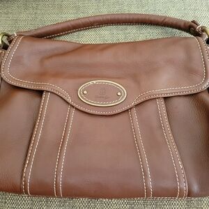 Vintage Talbots Brown Genuine Leather Bag Pebble Sachel Bag. NICE